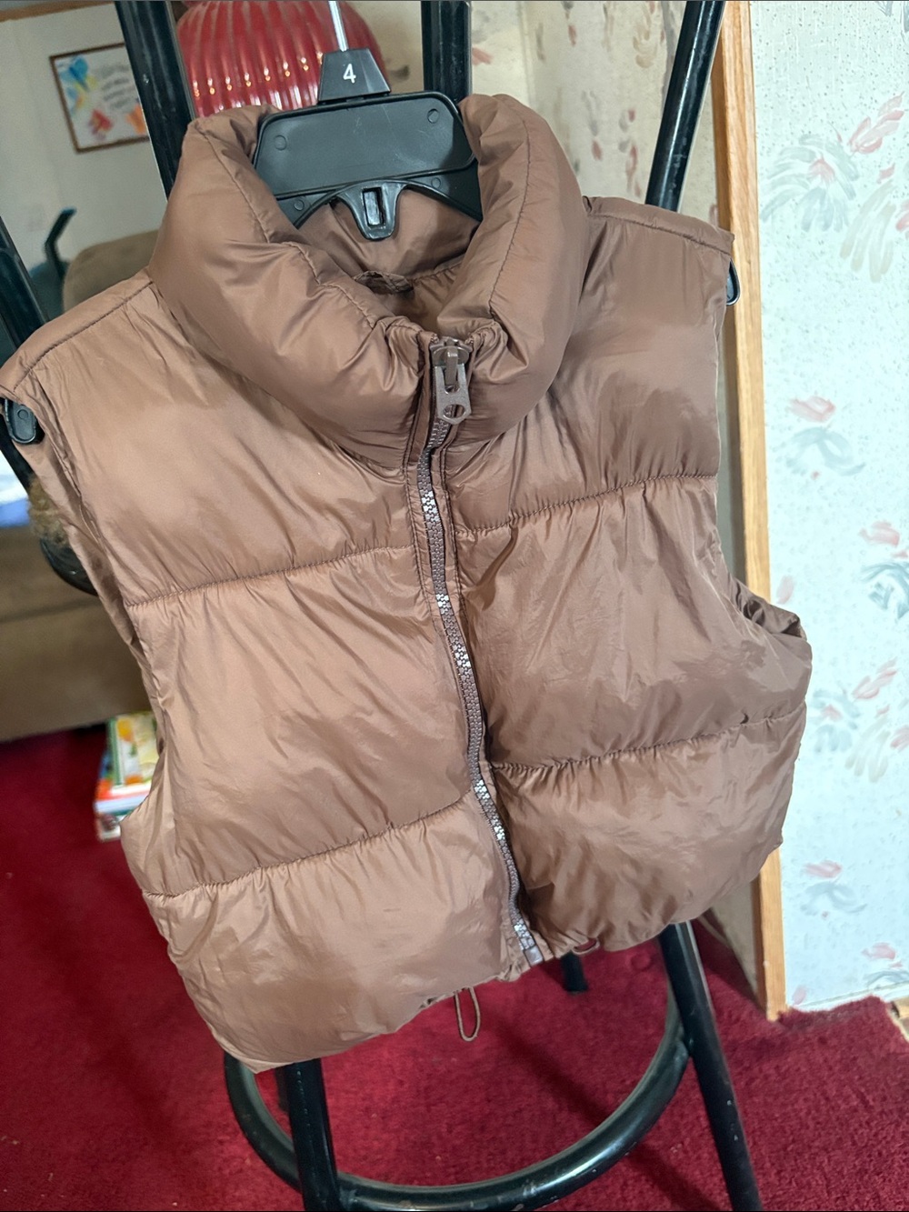 Kids Brown Puffer Vest - Quilted Sleeveless Jacket